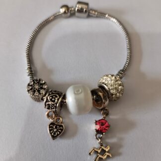 Pulsera Con Charms Acuario | Corazon | Brillos