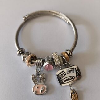 Pulsera Con Charms Maleta | Aro | Conejo
