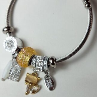 Pulsera Con Charms | Gatito | Amarillo