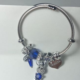Pulsera Con Charms | Conejo | Corazon | Azul