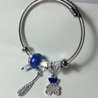 Pulsera Con Charms | Osito | Azul