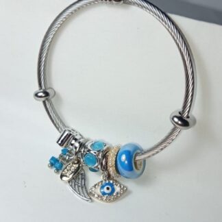 Pulsera Con Charms | Ala | Ojo | Azul