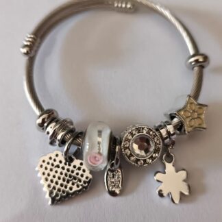 Pulsera Con Charms Corazon | Estrella | Flor
