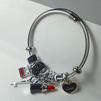 Pulsera Con Charms | Bolsa | Labial | Corazon