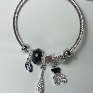 Pulsera Con Charms | Osito | Negro