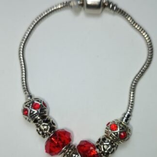 Pulsera Con Charms | Corazon | Rojo