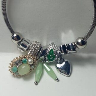 Pulsera Con Charms | Planta | Corazon | Arte | Verde