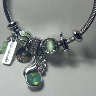 Pulsera Con Charms | Ala | Angel | Labial | Verde