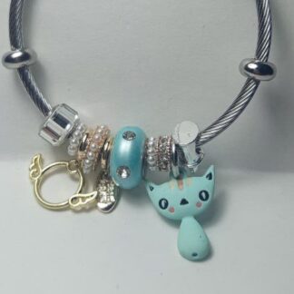 Pulsera Con Charms | Gato | Angel | Labial | Verde | Azul