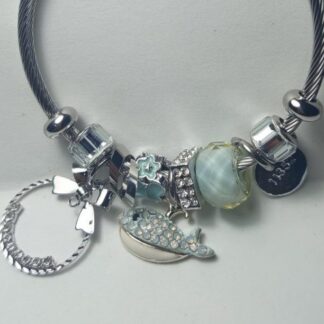 Pulsera Con Charms | Ballena | Azul |Flor