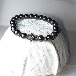 Pulsera Con Charms | Mano | Iman | Negro