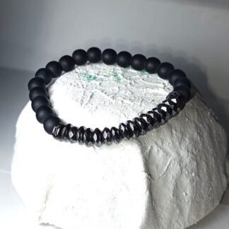 Pulsera Con Charms | Negro | Piedra