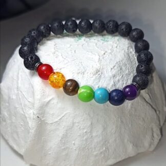 Pulsera Con Charms | Arcoiris | Negro