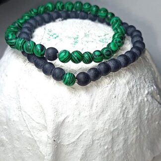 Pulsera Con Charms | Negro | Jade | Verde | Doble